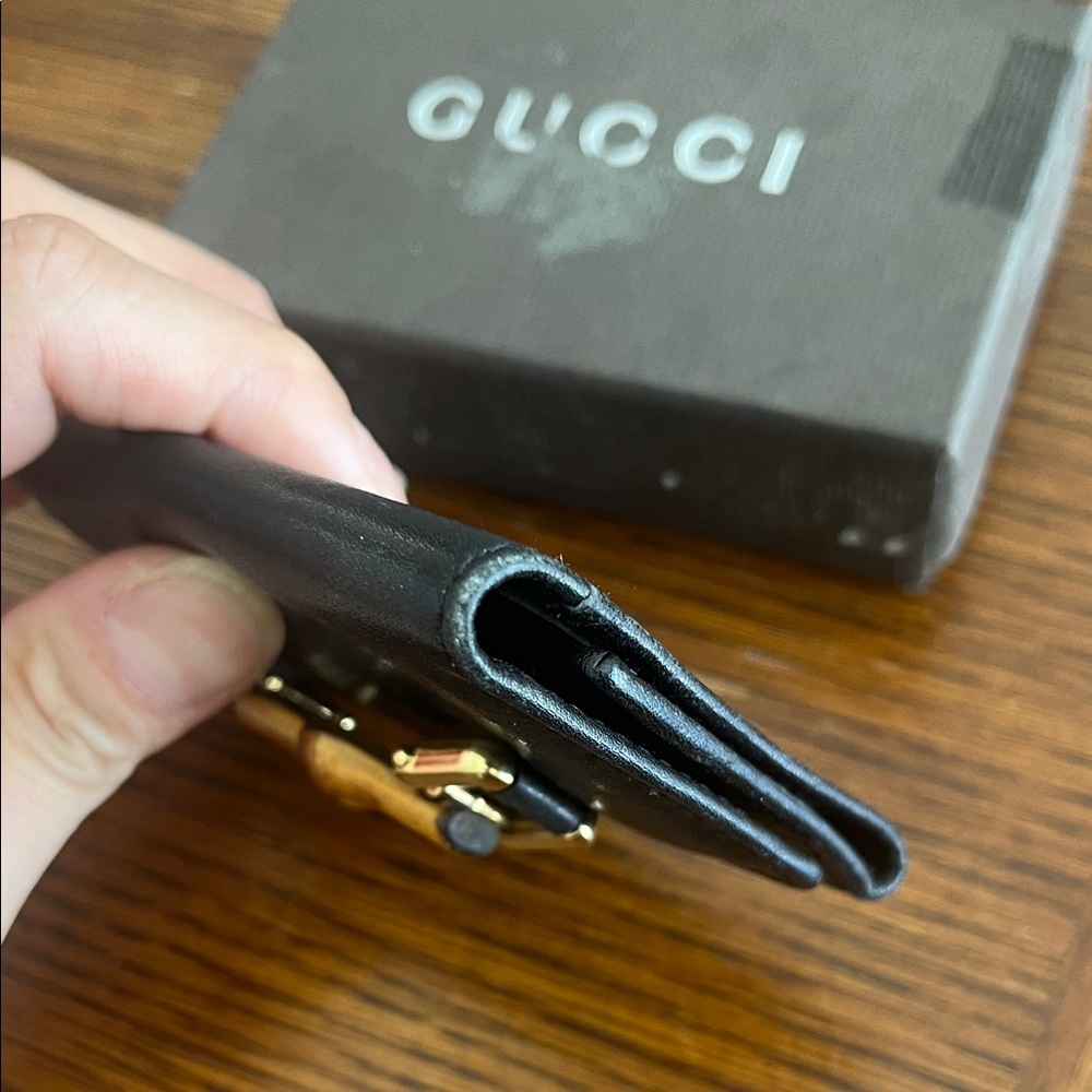 Gucci Black Leather Key Holder with Bamboo Accent - Picture 7 of 12